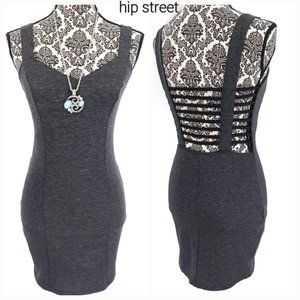 CHARLOTTE RUSSE Open Lattice Back Stretch Bodycon Dress S